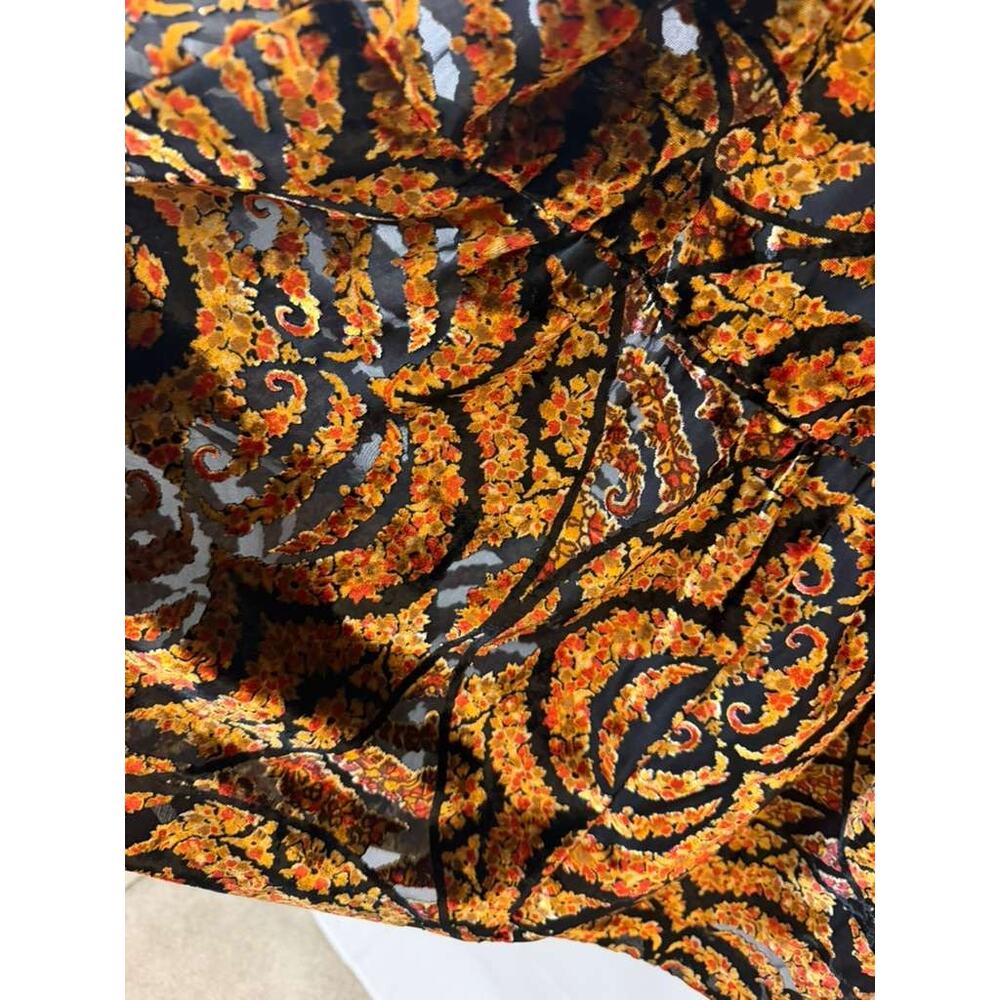 by Anthropologie The Somerset Maxi Skirt: Nina Pace Velvet Edition Orange sz. S - Picture 8 of 10